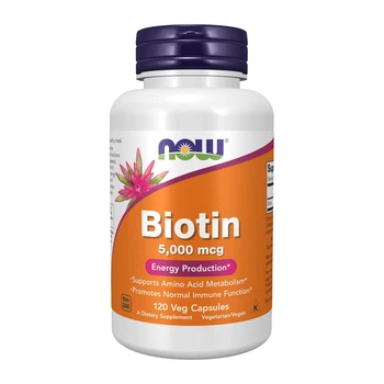 Біотин, Biotin, Now Foods, 5000 мкг, 120 вегетаріанських капсул