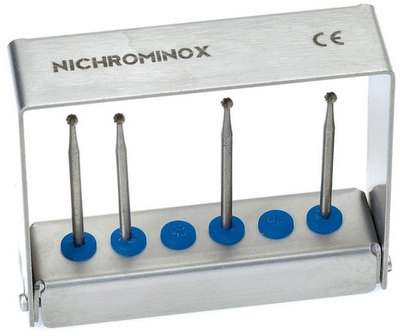 Підставка для стоматологічних борів Nichrominox на 6 інструментів висота 6 см синя 206003.2 (2000988943700)
