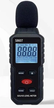 Цифровой измеритель уровня звука шумомер S8607 децибелметр