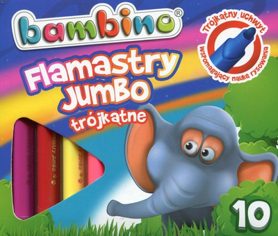 Flamastry St.Majewski Jumbo BAMBINO trójkątne 10 kolorów (5903235003189)