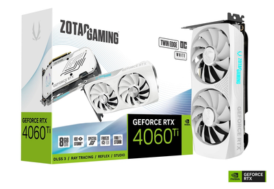 Відеокарта Zotac GAMING GeForce RTX 4060 Ti 8GB Twin Edge OC White Edition (ZT-D40610Q-10M)