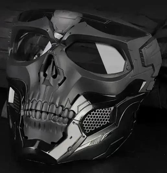 Маска з черепом Skull Mask під шолом для страйкболу Full Face Airsoft Black