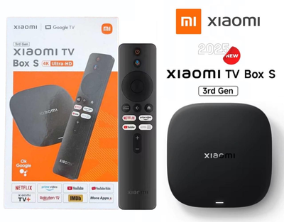 Смарт ТВ Приставка Xiaomi Mi Box S 4K 3nd Gen (MDZ-32-AA) 2025 EU Global, NETFLIX, Google TV Міжнародна версія PFJ4191EU (Smart TV BOX, Смарт ТВ Приставка, ТБ)
