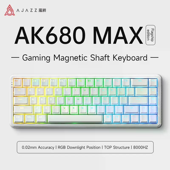 Магнітна клавіатура AJAZZ AK680 MAX — технологія Magnetic Axis, точність 0.02мм, 8000Hz Белая
