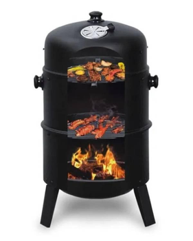 Коптильня садова на вугільному грилі з костром Maltec Coal Curron SmokeHouse GM8000 + Термометр