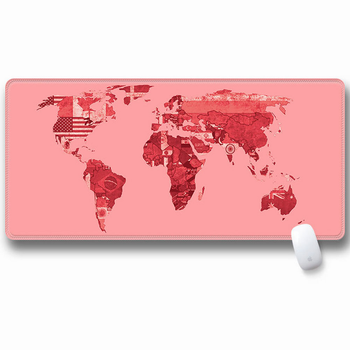 Коврик 300х700 тканевой Карта мира с боковой прошивкой толщина 2 мм цвет Pink
