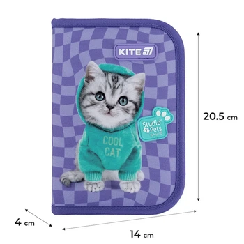 Пенал без наповнення Kite Studio Pets SP25-622-2, 1 відділення, 2 відворот