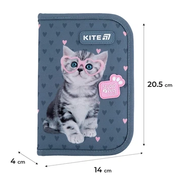 Пенал без наповнення Kite Studio Pets SP25-622-1, 1 відділення, 2 відворот