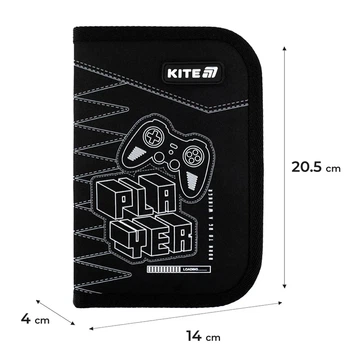 Пенал без наповнення Kite Player K25-622-6, 1 відділення, 2 відворот