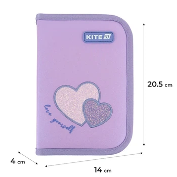 Пенал без наповнення Kite Sweetheart K25-621-1, 1 відділення, 1 відворот
