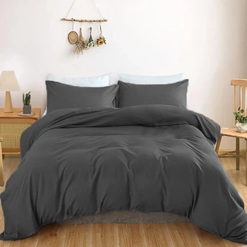 Комплект постельного белья MirSon полуторный евро 160x220 см Light Pro 10-005 Dark Gray Satin (2200010171037)