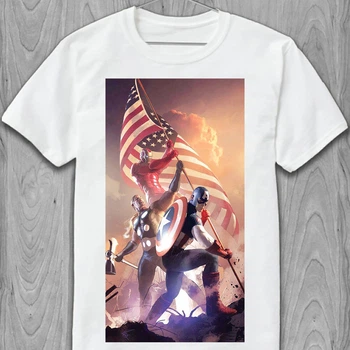Чоловіча футболка Captain America Капітан Америка Ultimate Comics Divided We Fall, United We Stand PG02084 goodreclama XS Білий