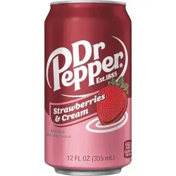 Газована вода Dr Pepper Strawberries & Cream Полуниця з вершками 355 мл