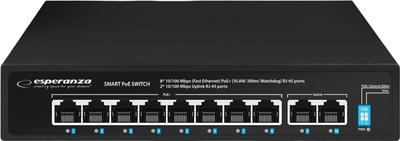 Przełącznik Esperanza SPOTTER 8x10/100 Mbps PoE + 2xUplink (ENS106)