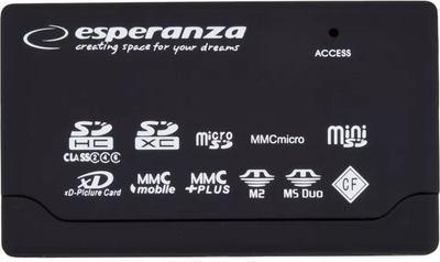 Кардрідер Esperanza All-In-One USB 2.0 Black (5905784768632)