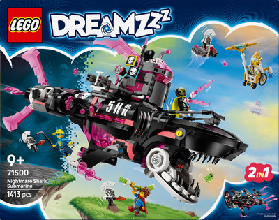 Конструктор LEGO DREAMZzz Ужасающая подлодка Акула 1413 детали (71500)