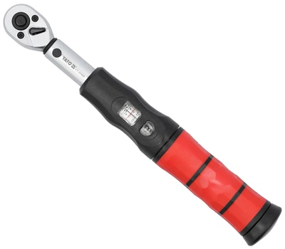 Ключ динамометрический с настроечным глазком YATO квадрат 1/4", F= 2-26 Нм, L= 250 мм (YT-07690)