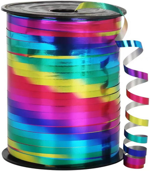 Holograficzna wstążka dekoracyjna Lean Toys Rainbow wielokolorowa 450 mx5 mm (5905991035657)