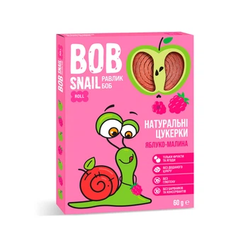 Цукерки натуральні Яблучно-Малинові Bob Snail 60 г (19203817)