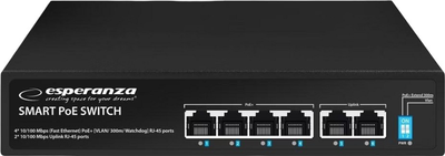 Przełącznik Esperanza GOLIATH 4x10/100/1000 Mbps PoE + 2xUplink (ENS107)