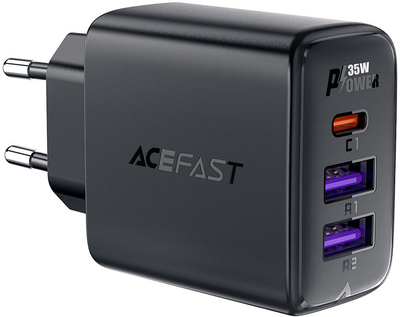 Ładowarka sieciowa Acefast A57 PD35W GaN 2xUSB-A+USB-C charger Black (6974316282730)