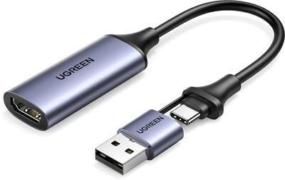 Konwerter sygnału Ugreen CM489 USB-A/Type-C to HDMI Video Capture Device Gray (UGR-40189)