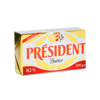 Масло кисловершкове несолоне 82% President 200 г (18879124)
