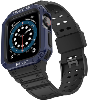 Ремінець із чохлом Hurtel Protect Strap Band для Apple Watch 38/40/41 мм Black/Blue (9145576231548)