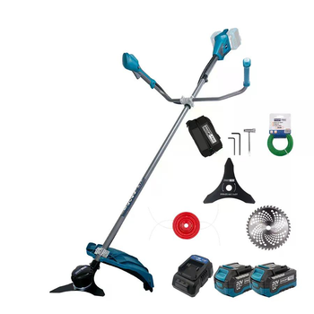 Акумуляторна коса PROFI-TEC PGT4540 (40 В (2×20 В), БЕЗЩІТКОВИЙ двигун, ніж 255 мм, волосінь 2.4 мм, диск 255 мм) 2×PT2040VX (4.0 Aг), ЗП BC20V, коробка (007039)