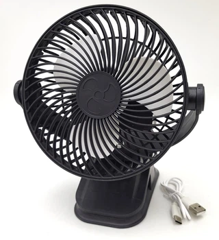 Вентилятор настільний акумуляторний з прищіпкою діаметр 16см від USB UKC FAN LY-850