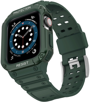 Ремінець із чохлом Hurtel Protect Strap Band для Apple Watch 38/40/41 мм Green (9145576231647)