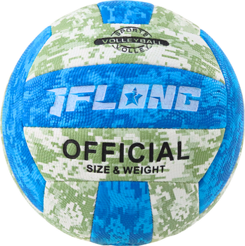 М'яч волейбольний LEAN Toys 17086 Розмір 5 Green-Blue (5905884459430)