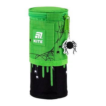 Пенал Kite Funny Monster "Монстрики" 1 отделение тубус на молнии зеленый с черным (K25-684-2)