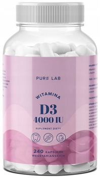 Вітамін D3 PureLab 4000 240 капсул (5902479614137)