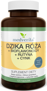 Вітаміни Medverita Шипшина рутин цинк 120 капсул (5903686580024)