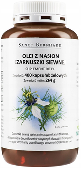Naturalny suplement diety Kräuterhaus Sanct Bernhard KG Olej z nasion czarnuszki siewnej 400 kapsułek (4250382200543)