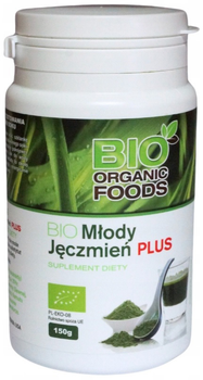 Натуральна дієтична добавка Bio Organic Foods 100% BIO Молодий ячмінь плюс 150 г (5901549747133)