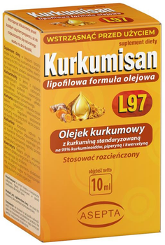 Naturalny suplement diety Asepta Kurkumisan L97 olej kurkumowy 10 ml (5904734577645)
