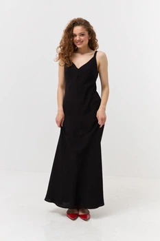 Сарафан максі з додаванням льону Wear me M Чорний (16_25_11098)