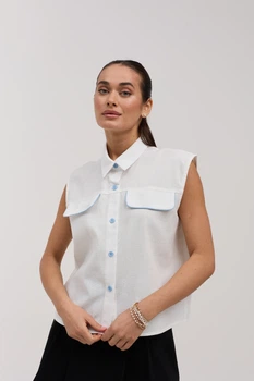 Сорочка льоновмісна з клапанами та кантом Wear me M Молочний (15_25_11587)