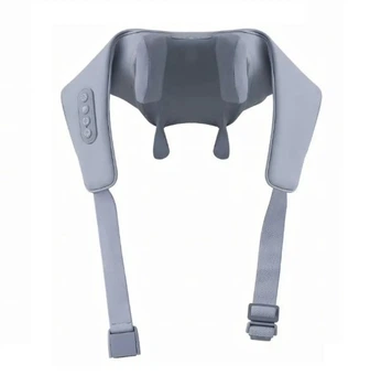 Массажер ударный для шеи и плеч No Brand Neck massager с ИК-подогревом электрический на аккумуляторе Серый (2104618544)