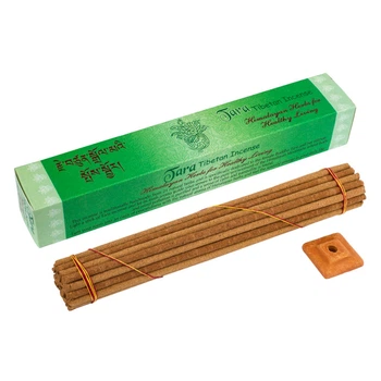 Благовония Тибетские Gangchen Tara + Керамическая подставка 20,5х3.2x3.2 см Зеленый (26803)