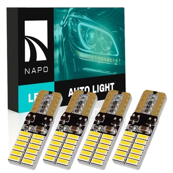 Комплект светодиодных ламп NAPO T10-3014-24smd W5W T10 цвет свечения белый 4 шт