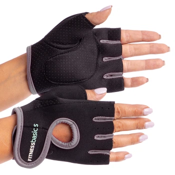 Рукавички для фітнесу та тренувань FITNESS Basics BC-893 L Чорний-сірий