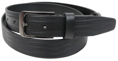 Ремень мужской из кожи под брюки Skipper 3,3 см Черный (1475-35)