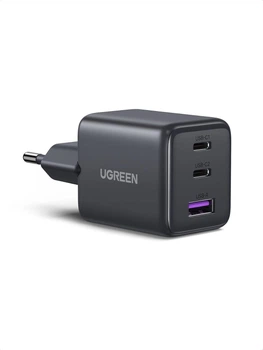 Зарядное устройство для UGREEN X515 GaNInfiniti 30W Fast Charger 3-Port для iPhone 16 15 14 Pro MAX, Samsung Galaxy, Xiaomi Tablet, iPad 2C1A Black (55536)