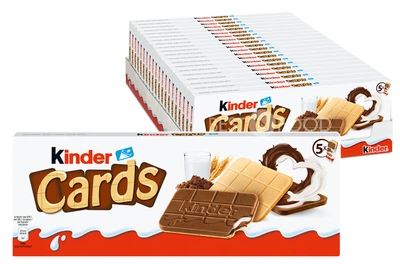 Набір Печиво Kinder Cards 5 упаковок по 2 шт. 128 г х 10 шт з вершково-шоколадною начинкою