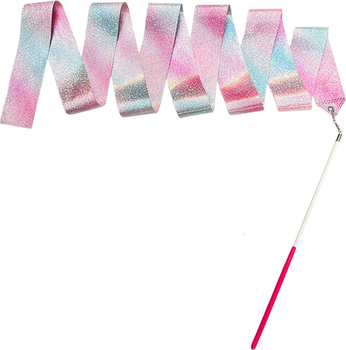 Гімнастична стрічка LEAN Toys 205 x 5 см 24926 Purple-Pink (5905991059769)