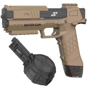 Водяний пістолет електричний 23 см Glock water gun 668-60 зарядка від USB коричневий