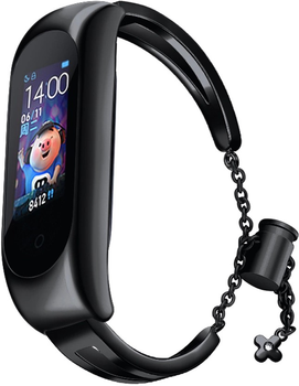 Ремінець Hurtel Metal bracelet для Xiaomi Mi Band 3/4/5/6 Black (9145576225530)